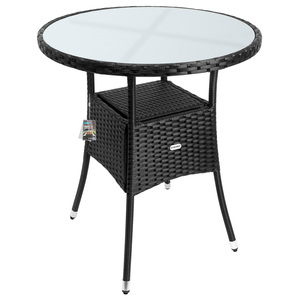 Casaria® Polyrattan-Tisch Schwarz rund Ø60cm