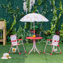 Bild 2 von Outsunny 4tlg. Kindersitzgruppe Gartentisch 2 Klappstühle Sonnenschirm Camping Kindersitzgarnitur Ga