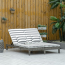Bild 2 von Outsunny Polyrattan Doppelliege Sonnenliege Gartenliege für 2 Personen Relaxliege Luxus Lounge 5-stu