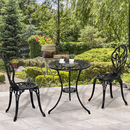 Bild 4 von Outsunny Sitzgruppe 3-teilige Essgruppe Gartenmöbel-Set 1 Tisch+2 Stühle mit Schirmloch Terrasse Alu