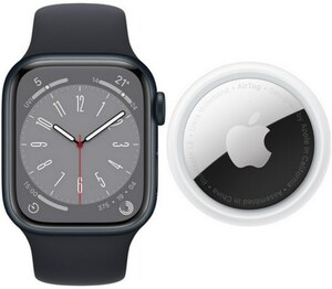 Watch Series 8 (41mm)+AirTag Smartwatch mitternacht