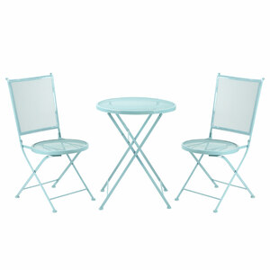 Outsunny Garten Sitzgruppe 3-teiliges Bistro-Set Garnitur 1 Tisch+2 faltbare Stühle für Terrasse Bal