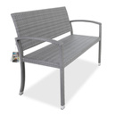 Bild 2 von Casaria® Gartenbank Polyrattan 122 x 90 x 55cm grau