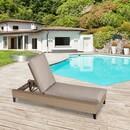 Bild 2 von Outsunny Polyrattan Gartenliege mit Kissen Sonnenliege 5-stufig verstellbar Rattanliege Gartenmöbel