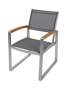 Harms Stuhl mit Armlehnen AVA, 2er-Set, Sitzfläche und Rückenlehne aus grauem Holzimitat
