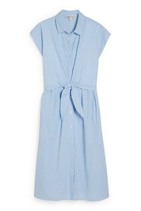 C&A Still-Blusenkleid mit Knotendetail-gestreift, Weiß, Größe: 44
