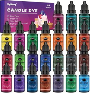 Kerzenwachs Farbe - 24 Farben Flüssiger Kerzenherstellungsfarbstoff für DIY Kerzenherstellungsbedarf Kit für Sojawachsfarbstoffe, Bienenwachs, Gelwachs, Paraffinwachs - je 10 ml