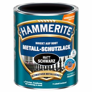 Hammerite Metall-Schutzlack Schwarz matt 750 ml