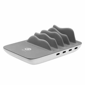 Ladegerät Family Charger Maxi, 4-Port USB + Wireless, grau-weiß