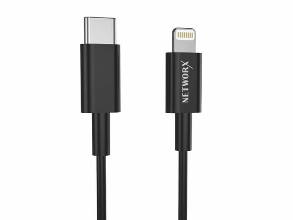 Bild 1 von Networx Daten- und Ladekabel, USB-C auf Lightning, 1 m, schwarz