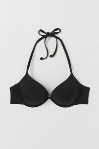 H&M Super-Push-up-Bikinitop Schwarz, Bikini-Oberteil in Größe 70C. Farbe: Black