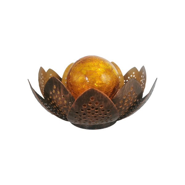 Bild 1 von toom Solar-Dekoleuchte Lotusblüte bronze/gold Ø 24 x 11,5 cm