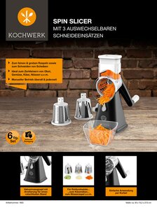 Kochwerk Multi-Schneider Spin Slicer 6-tlg. versch. Farben
