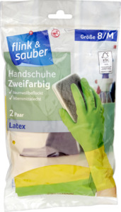 flink & sauber Handschuhe Zweifarbig Gr. 8/M