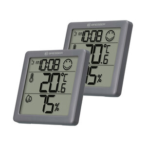 BRESSER 
                                            Thermometer/Hygrometer Climate Smile, 2er-Set