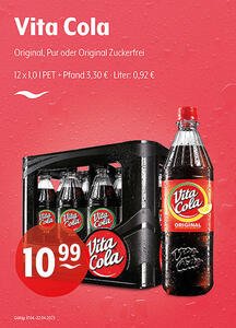 Vita Cola Original, Pur oder Original Zuckerfrei