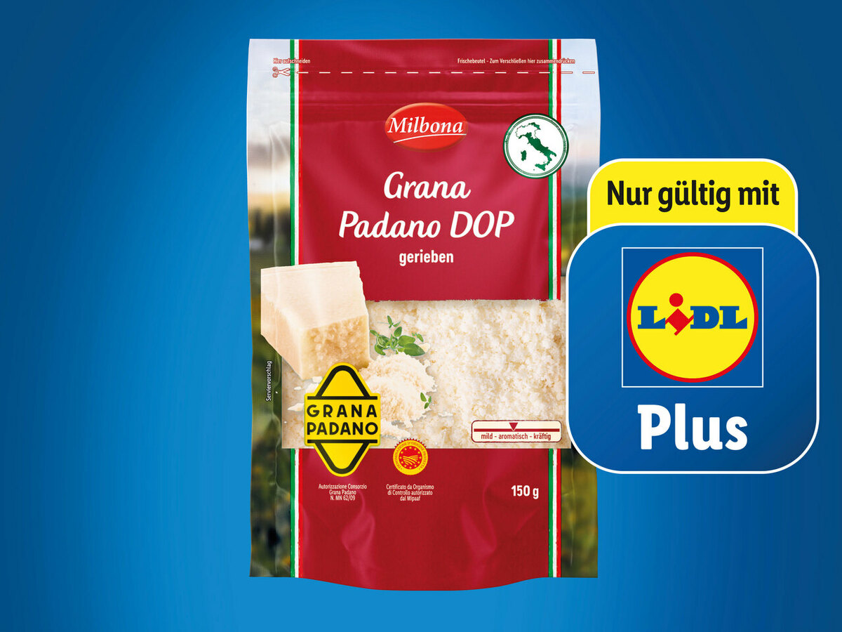 Bild 1 von Milbona Grana Padano DOP, gerieben