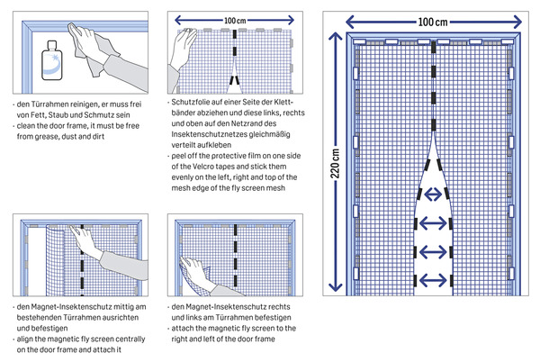 Bild 2 von IDEENWELT Magnet Insektenschutz für Türen anthrazit