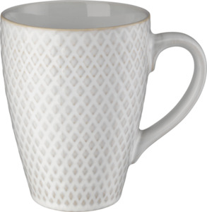 Dekorieren & Einrichten Kaffeebecher Rautenmuster, weiß (340 ml)