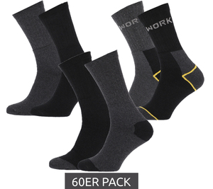 60er Pack STAPP Mega Allround Thermo-Socken & Arbeits-Socken Baumwoll-Strümpfe Schwarz/Grau