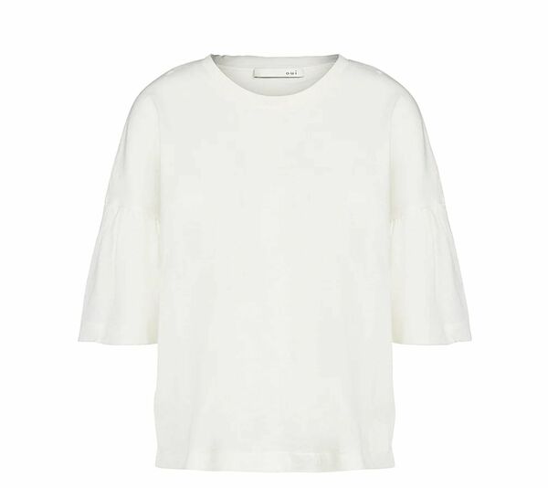 Bild 1 von OUI T-Shirt wunderschönes Damen Sommer-Shirt mit Volant-Ärmel Creme