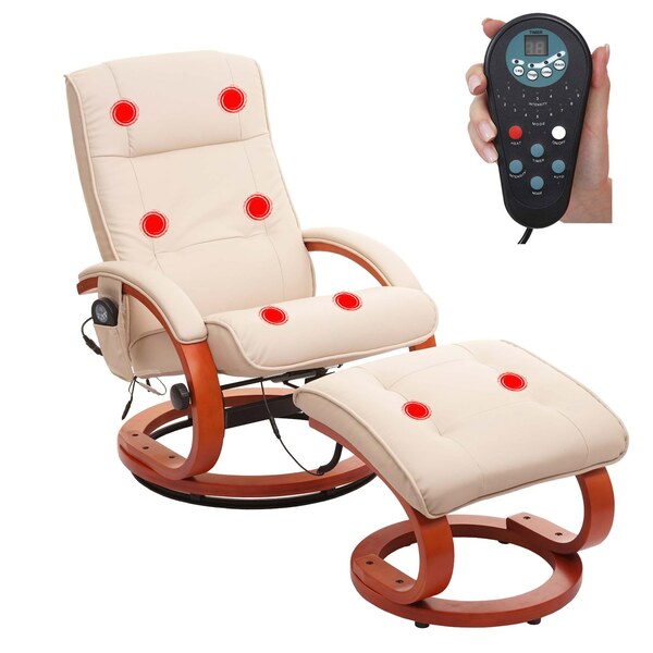 Bild 1 von Massage-Fernsehsessel Pescatori II, Relaxsessel Massagesessel, Massagefunktion ~ weiß/creme