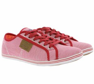 HELLY HANSEN Schuhe Turn-Schuhe sommerliche Damen Sneaker Low Top Flora Stripe Rot/Weiß