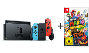 NINTENDO Switch Neon-Rot/Neon-Blau + Super Mario 3D World Bowser’s Fury