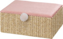 Bild 1 von Dekorieren & Einrichten Box aus Bast & Samt mit Stoffbommel, rosa-natur