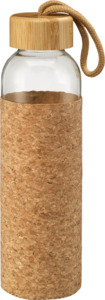 Dekorieren & Einrichten Glasflasche mit Korkhülle & Bambusdeckel (500 ml)