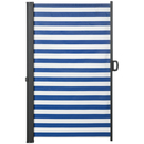 Bild 1 von Outsunny Seitenmarkise Ausziehbar, 300 x 160cm Sichtschutzwand, Gartenmarkise mit UV-Schutz, Windschutz mit Metallrahmen, Polyester, Blau+Weiß