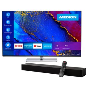 MEDION LIFE® X14333 (MD 31945) LCD Smart-TV, 108 cm (43'') Ultra HD Display + Soundbar MEDION® LIFE® P61155 (MD44055)  - ARTIKELSET