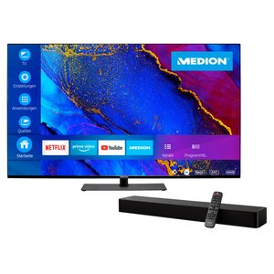 MEDION LIFE® X15543 (MD 31947) LCD Smart-TV, 138,8 cm (55'') Ultra HD Display +Soundbar MEDION® LIFE® P61155 (MD44055)  - ARTIKELSET