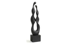Skulptur aus Polyresin in schwarz, 62,5 cm