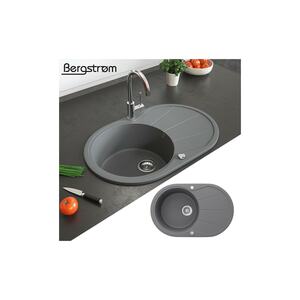 Granit Spüle Küchenspüle Einbauspüle Spülbecken+Drehexcenter+Siphon Grau