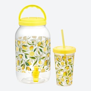 Getränkespender mit Zitronen-Design, ca. 3,7l