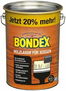 Bondex Holzschutzlasur HOLZLASUR FÜR AUSSEN, Wetterschutz Holzverkleidung, atmungsaktiv, in 8 Farbtönen, 4,8 l