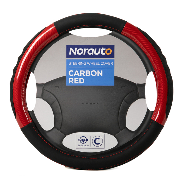 Bild 1 von Norauto schwarz-roter Carbon-Lenkradbezug