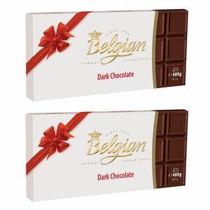 THE BELGIAN Tafelschokolade XL-Vorratsgröße in Geschenkverpackung Inhalt 2x400g