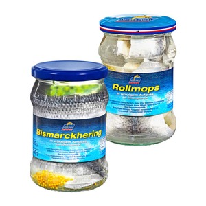 OSTSEE FISCH
BISMARCKHERING
oder ROLLMOPS
250 g Abtropfgew.,
je 500-g-Glas