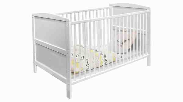 Bild 1 von Kinderbett Babybett 70 x 140 cm weiß massive Kiefer - COSIMA