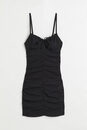 Bild 1 von H&M Drapiertes Kleid Schwarz, Alltagskleider in Größe L. Farbe: Black