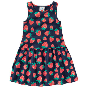 Mädchen Kleid mit Erdbeer-Print