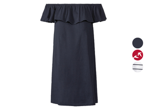 esmara® Damen Kleid mit Carmenausschnitt, reine Baumwolle