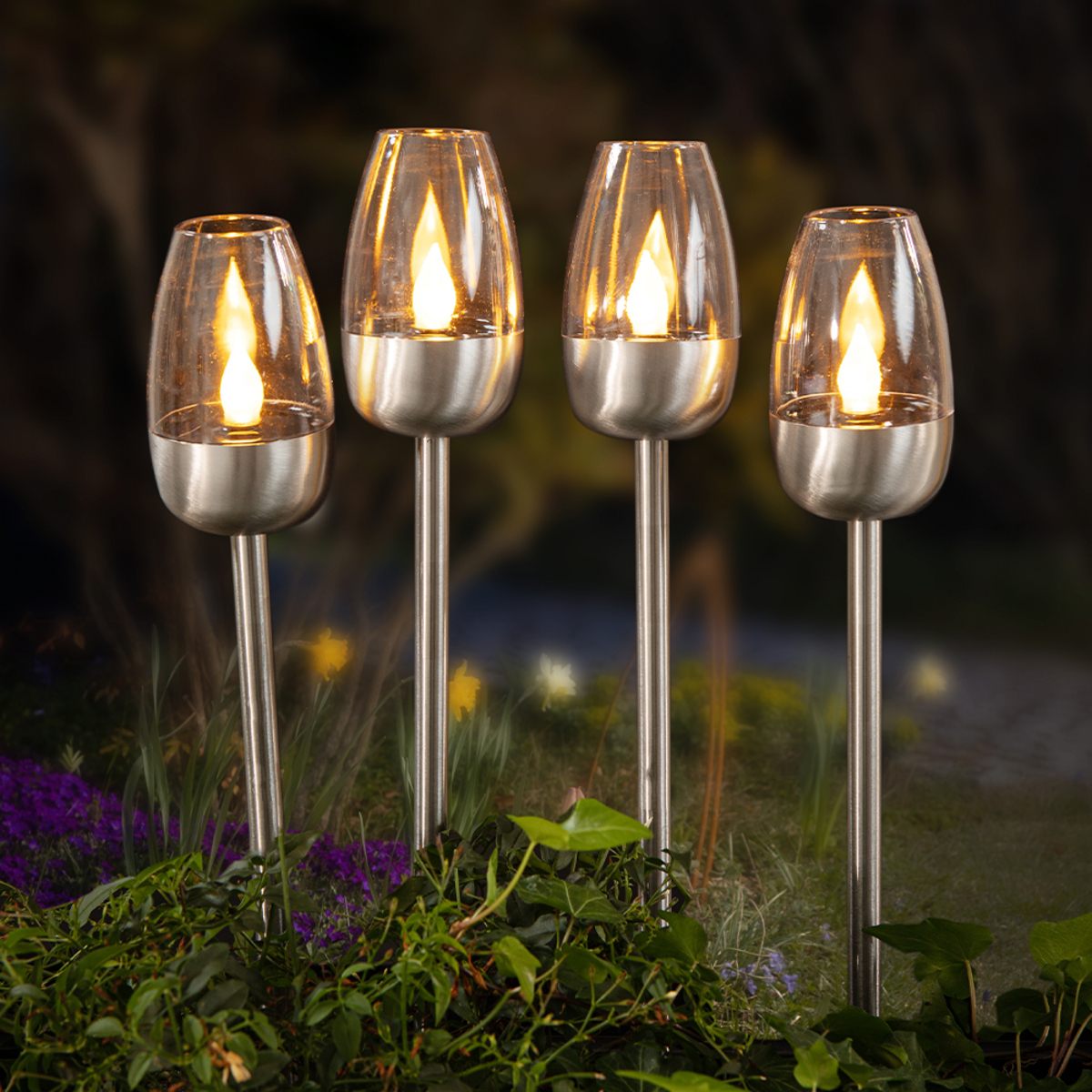 Bild 1 von I-Glow LED-Solar-Gartenstecker - 4er-Set