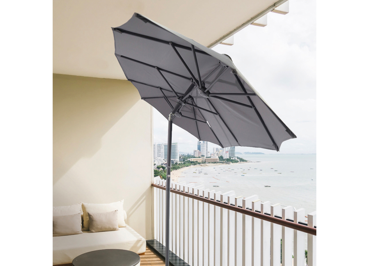 Bild 1 von Drei-Kuppel-Sonnenschirm 300x150cm Anthrazit