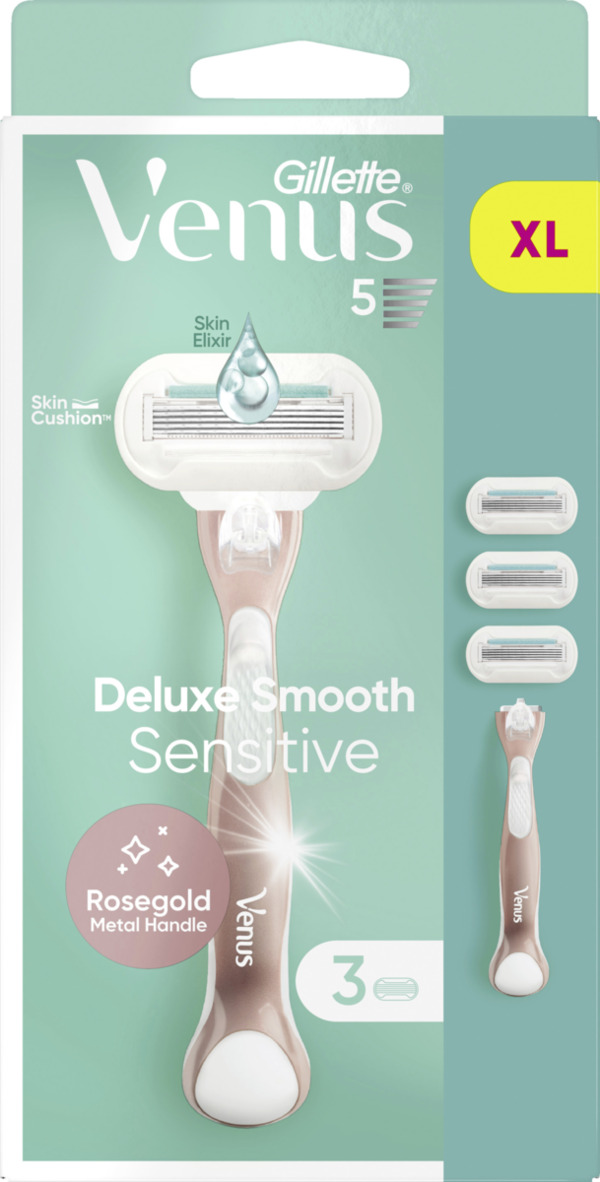 Bild 1 von Gillette Venus Deluxe Smooth Sensitive Rasierer Roségold mit 3 Klingen
