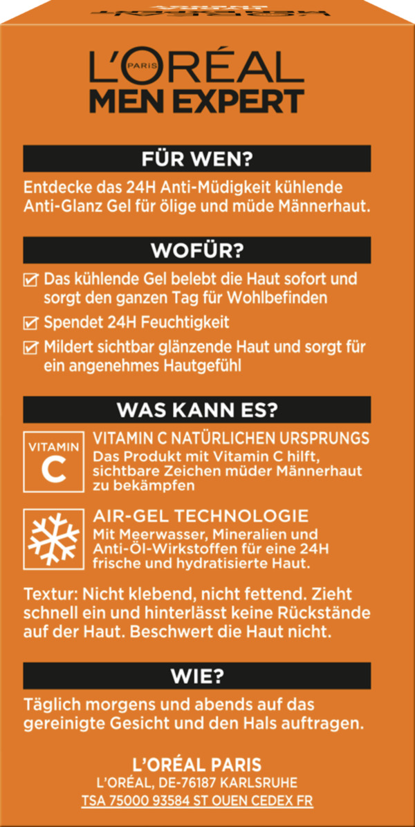 Bild 2 von L’Oréal Paris men expert Hydra Energy 24H Anti-Müdigkeit kühlendes Gel