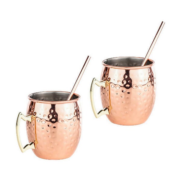 Bild 1 von HI Kupferbecher 2er-Set Moscow Mule Kupfer Edelstahl