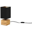 Bild 1 von Reality Tischleuchte R50171080 schwarz Holz Stoff B/H/L: ca. 12x12x12 cm E14 1 Brennstellen